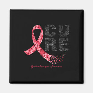 CURE Burgundy Ribbon Brain Aneurysm Bewusstsein Magnet