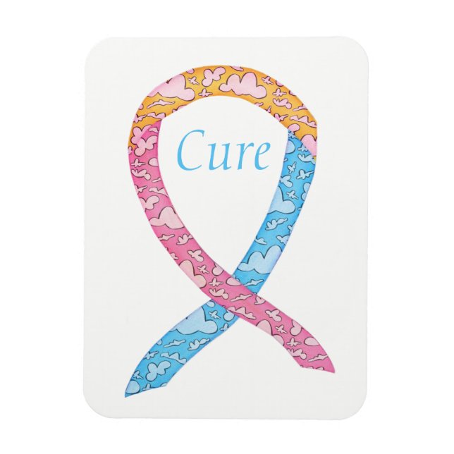 Cure CDH Awareness Ribbon Art Custom Word Magnet (Vertikal)