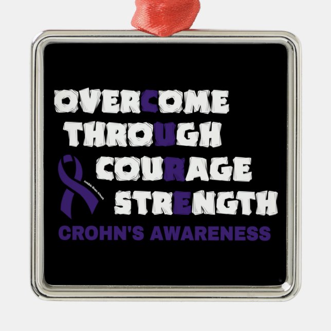 CURE...Crohn's Metal Ornament Aus Metall (Vorne)