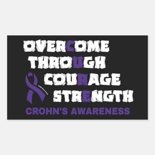 CURE.. Crohn's Rechteckiger Aufkleber (Vorderseite)