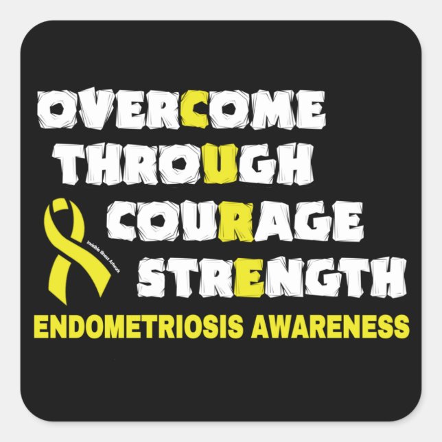 CURE...Endometriose Quadratischer Aufkleber (Vorderseite)