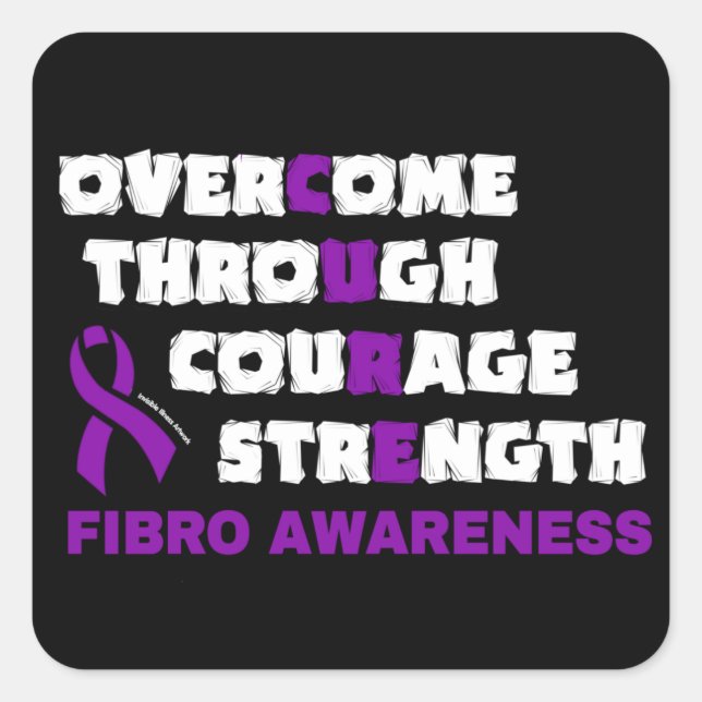 CURE...Fibro Square Sticker (Vorderseite)