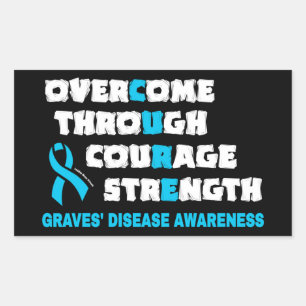 CURE...Graves' Rechteckiger Aufkleber