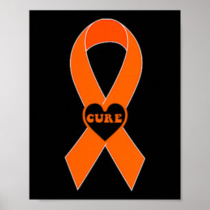 Cure Orange Ribbon Multiple Sklerose-Bewusstsein M Poster