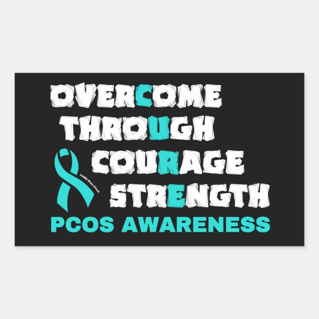 CURE...PCOS RECHTECKIGER AUFKLEBER (Vorderseite)