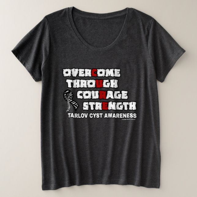 CURE...Tarlov-Zyste Große Größe T-Shirt (Design vorne)