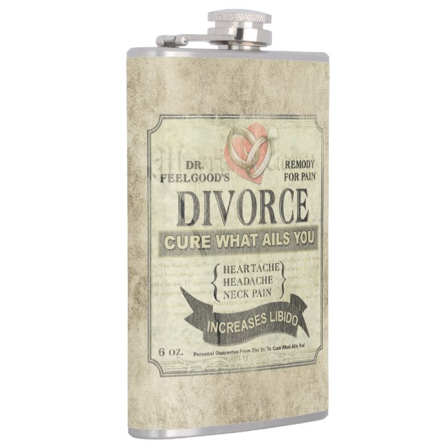 Cure What Ails You - Divorce Humor Flask Flachmann (Rechts)