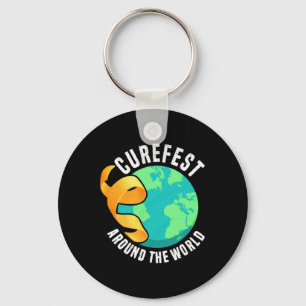 Curefest auf der ganzen Welt Bewusstsein für Kinde Schlüsselanhänger
