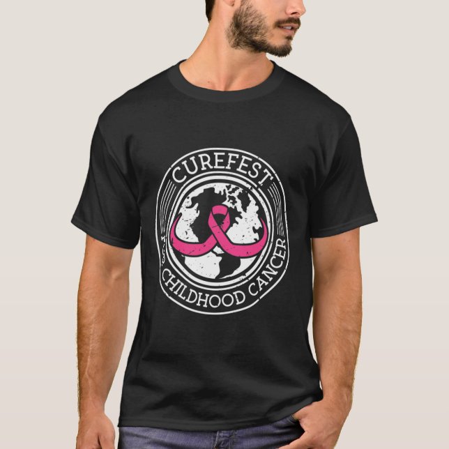 Curefest For Childhood Cancer World Ribbon 2  T-Shirt (Vorderseite)
