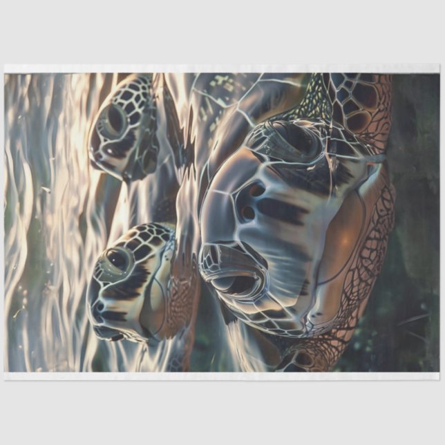 Curios Trio Turtles of the Deep Decoupage Seidenpapier (Vorderseite)