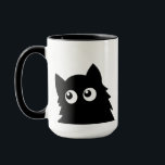 Curious Black Cat Cute Minimal Cat Design Tasse<br><div class="desc">A cute minimalist black cat with curious wide eyes peeking up. This playful cat design is perfect for cat lovers who enjoy simple, funny, and expressive animal art. The clean silhouette and adorable eyes give this design a charming personality while keeping it modern and versatile. Perfect for everyday wear, casual...</div>