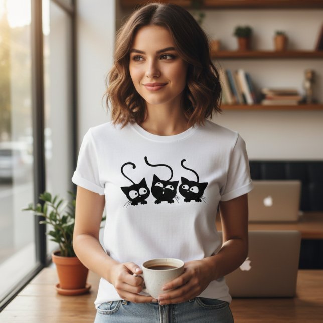  Curious Black Kittens Trio Playful Cat Lovers  Tri-Blend Shirt (Von Creator hochgeladen)