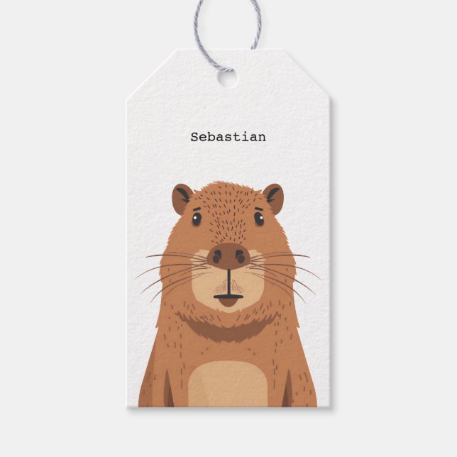Curious Capybara Portrait Geschenkanhänger (Vorderseite)