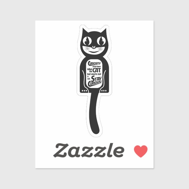 Curious Cat Black Aufkleber (Blatt)