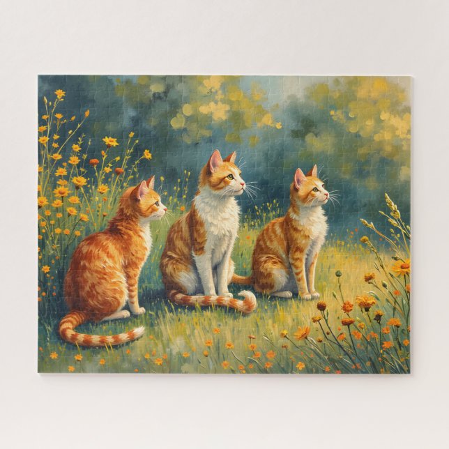 Curious Cats in the Garden Puzzle (Horizontal)