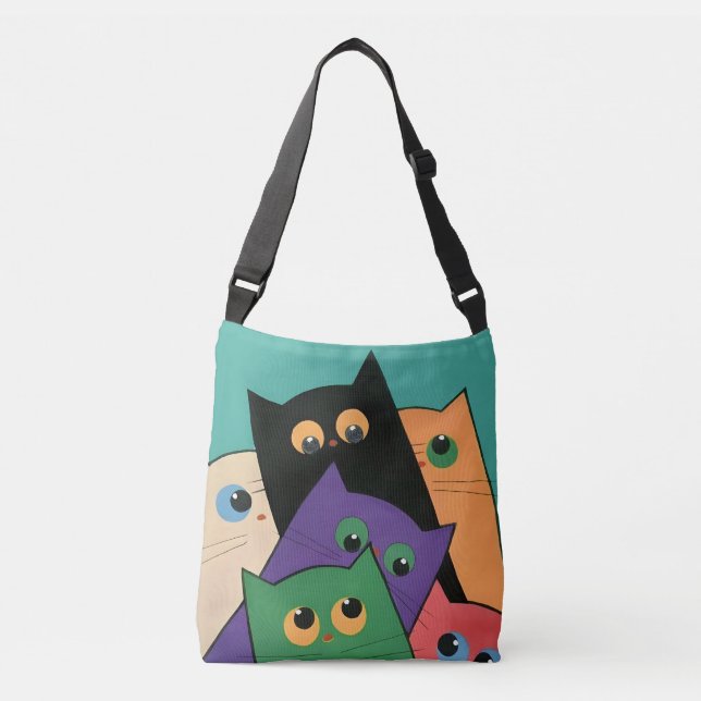 Curious Cats Tragetaschen Mit Langen Trägern (Vorderseite)