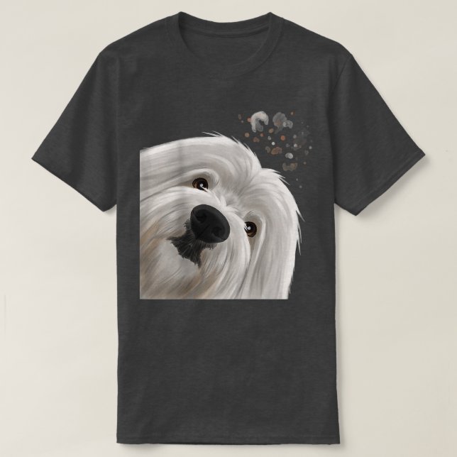 Curious Funny Dog Coton de Tulear T-Shirt (Design vorne)