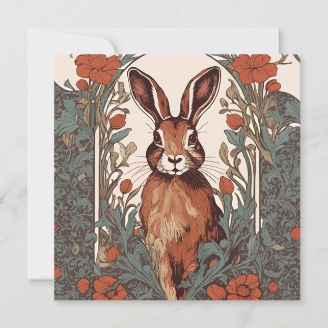 Curious Hare William Morris Inspirierte floral (Vorderseite)