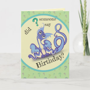 Curious lil Dragon Birthday Karte