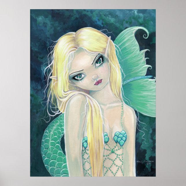 Curious Mermaid Poster von Molly Harrison (Vorne)