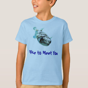 Curious Porcupine Puffer Fisch "Nice to Meet You" T-Shirt