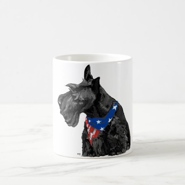 Curious Scottish Terrier Patriotic Kaffeetasse (Mittel)