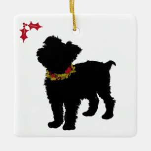 Curious Scuffy Mutt Christmas Keramikornament