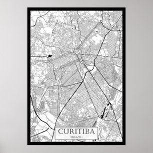 Curitiba Brasilien Karte Poster