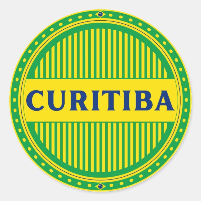Curitiba City Pride – Brazilian Identity Runder Aufkleber (Vorderseite)
