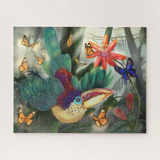 Curl Crested Aracari Toucan Puzzle (Horizontal)