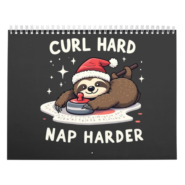 Curl Hard Nickerchen Harder Curling Sport Sloth Xm Kalender (Titelbild)