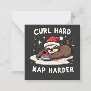 Curl Hard Nickerchen Harder Curling Sport Sloth Xm Mitteilungskarte