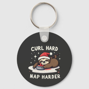 Curl Hard Nickerchen Harder Curling Sport Sloth Xm Schlüsselanhänger