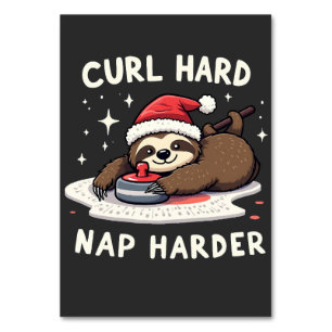 Curl Hard Nickerchen Harder Curling Sport Sloth Xm Tischnummer