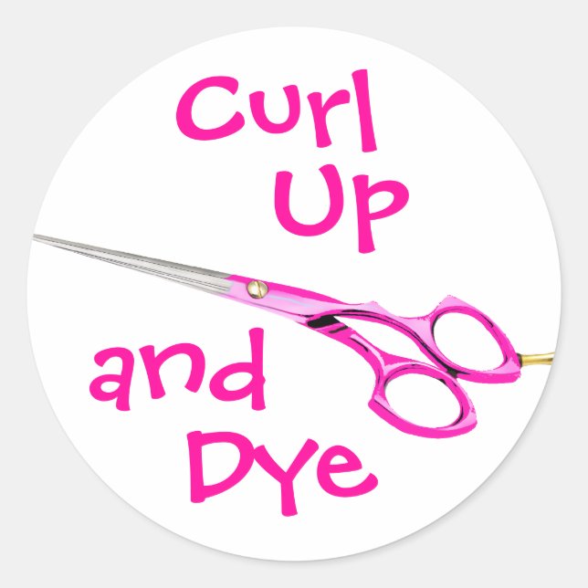 Curl, Up und Dye Runder Aufkleber (Vorderseite)
