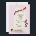 Curled Paper 80th Birthday laden Einladung<br><div class="desc">Curled Papier mit rosa Band und Blume auf texturiertem rosa Hintergrund für 80. Geburtstag Party einladen. Einladungs-Design kann für jedes Alter Geburtstagsfeier bearbeitet werden.</div>