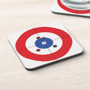 Curler's Drink Coasters - (rot) Untersetzer