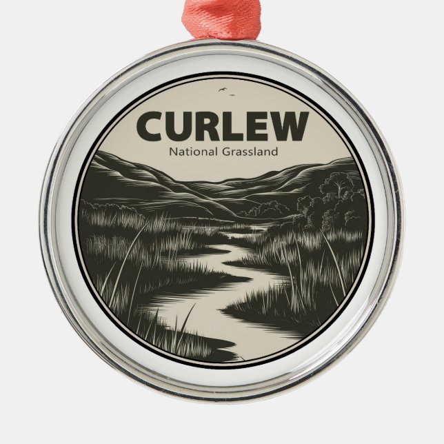 Curlew National Grassland Idaho Stream Ornament Aus Metall (Vorne)