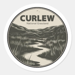 Curlew National Grassland Idaho Stream Runder Aufkleber