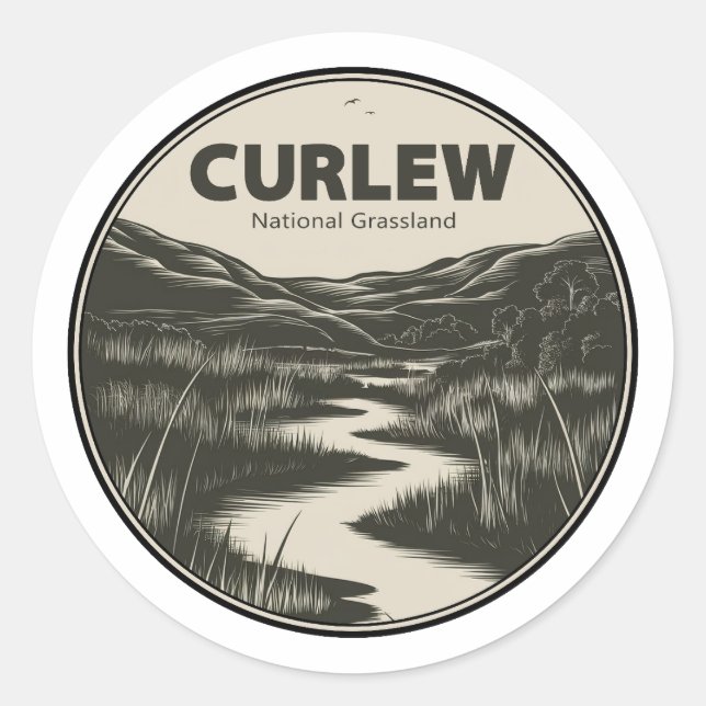 Curlew National Grassland Idaho Stream Runder Aufkleber (Vorderseite)