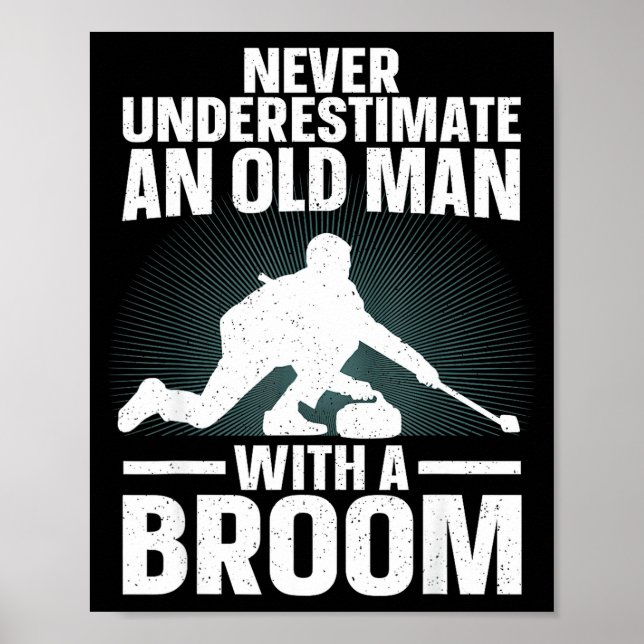 Curling Art For Grandpa Men Curling Srt Curling Lo Poster (Vorne)