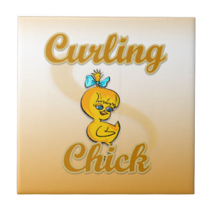 Curling Chick Fliese