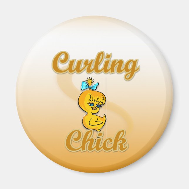 Curling Chick Magnet (Vorne)