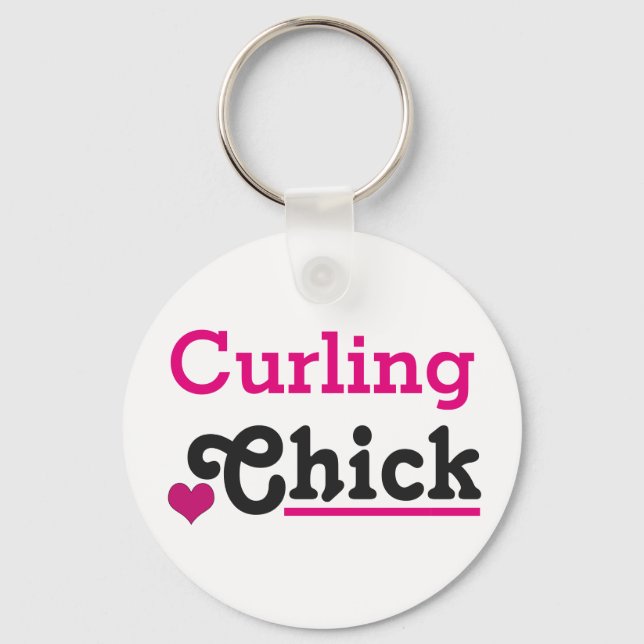 Curling Chick Schlüsselanhänger (Vorderseite)