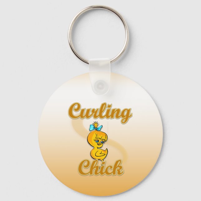 Curling Chick Schlüsselanhänger (Vorderseite)