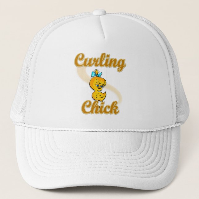 Curling Chick Truckerkappe (Vorderseite)