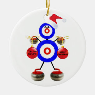 Curling Christmas Keramikornament