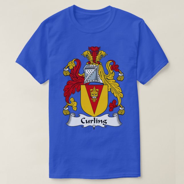 Curling Coat of Arms Familienwappen Shirt (Design vorne)