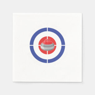 Curling eines Eisschachbretts-Geschenkes Serviette