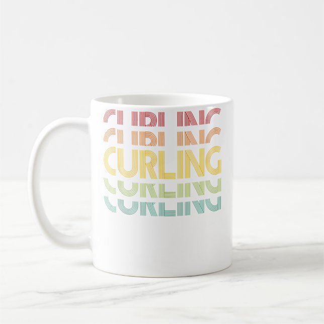 Curling-Eisstock-Schießen Kaffeetasse (Links)